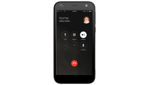 A black iPhone displaying a call